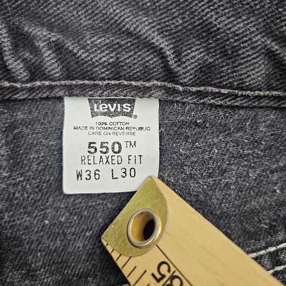 Levi's 550 Jeans Mens 34x29* Vintage Black Relaxed Fit Straight Grunge Y2K Rigid - Picture 6 of 11